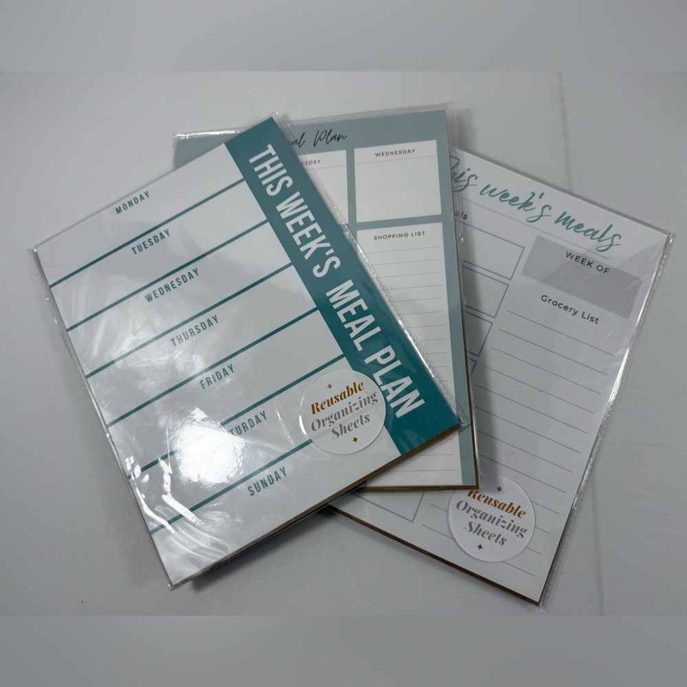 New-Custom Made Meal Plan Reusable Organizer Sheet w/Wet Erase Marker